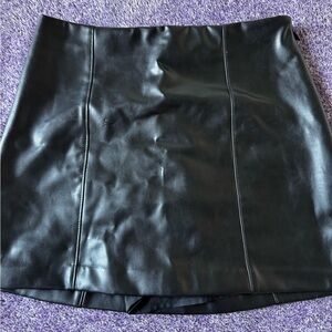 Abercrombie Black Vegan Leather Mini Skort